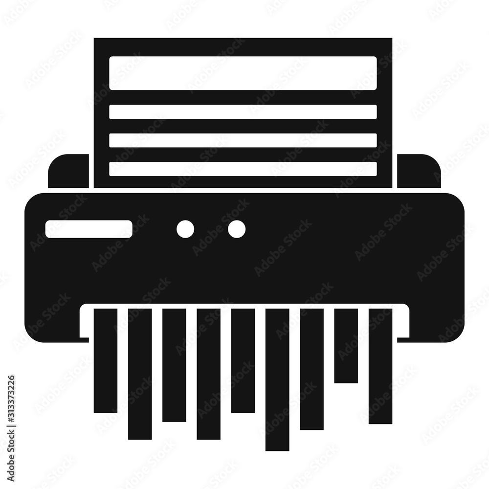 Poster paper shredder icon. simple illustration of paper shredder vector icon for web design isolated on wh