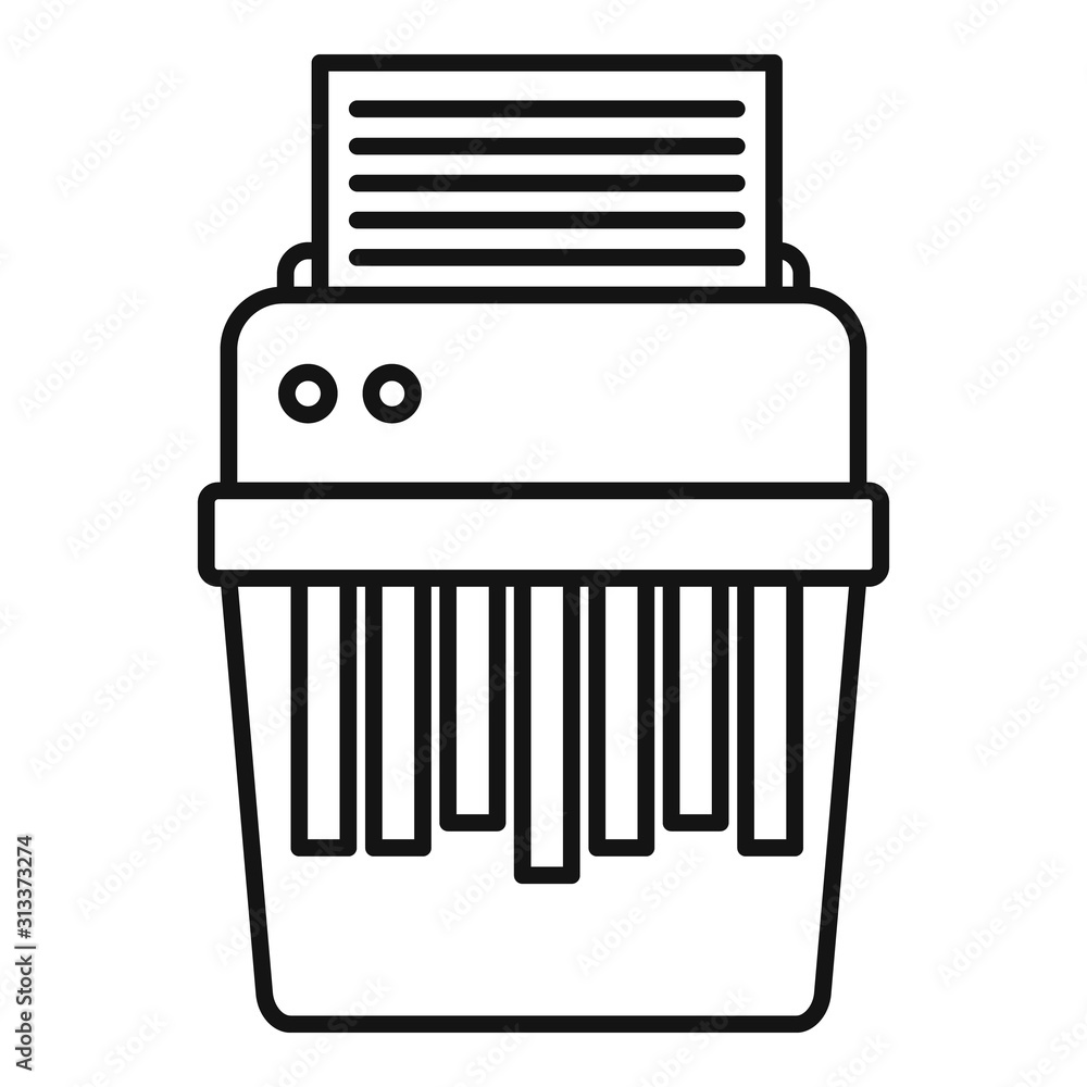 Poster shredder icon. outline shredder vector icon for web design isolated on white background