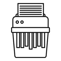 Shredder icon. Outline shredder vector icon for web design isolated on white background