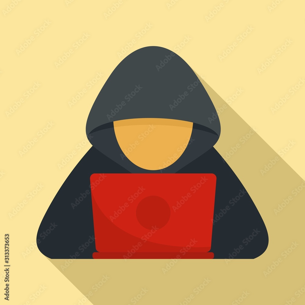 Poster cyber hacker icon. flat illustration of cyber hacker vector icon for web design