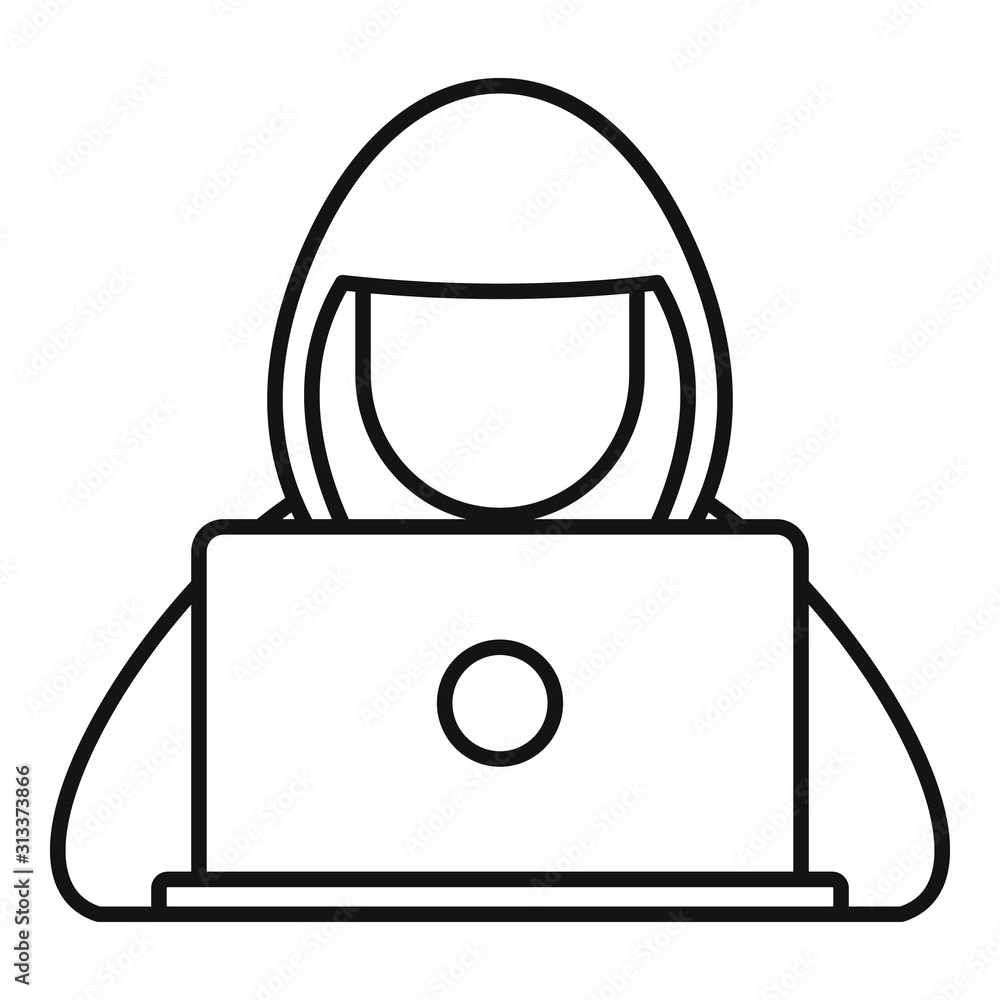 Poster hacker hood icon. outline hacker hood vector icon for web design isolated on white background
