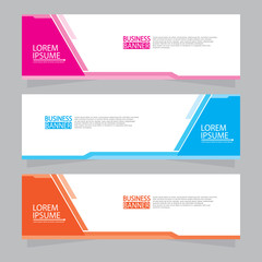 Vector abstract design web banner template. Web Design Elements - Header Design. Abstract geometric web banner template on grey background.Modern banner.  W