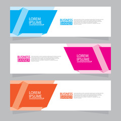Vector abstract design web banner template. Web Design Elements - Header Design. Abstract geometric web banner template on grey background.Modern banner.  W