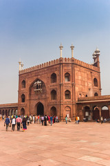 Fototapeta na wymiar Entrance gate od the Jama Masjid mosque in New Delhi, India