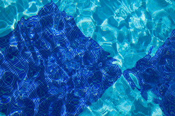 A close-up of sun reflections in pool water