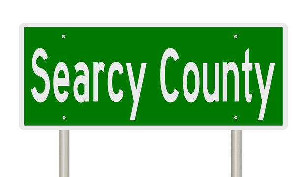 Rendering Of A Green 3d Highway Sign For Searcy County