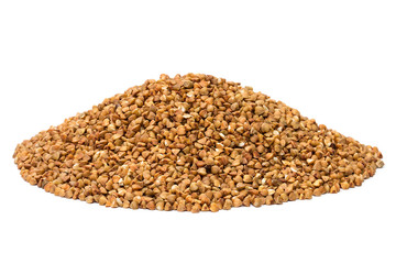 Buckwheat groats isolated on white background
