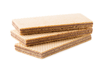 Chocolate wafers isolated on white background