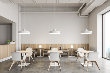 Naklejka na ściany i meble Stylish industrial style restaurant interior