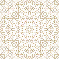 Seamless arabic geometric ornament in brown color.