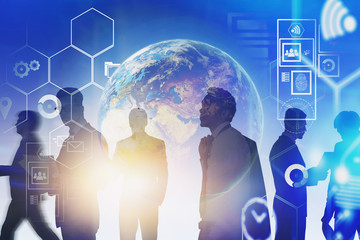 Diverse business team, global network