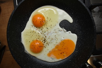 fried egg in a pan