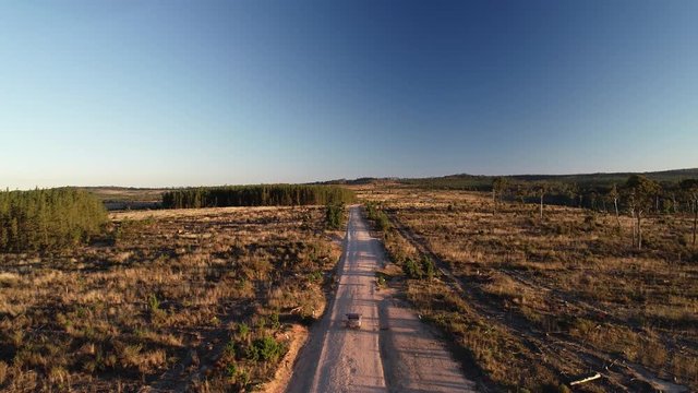 Rally Car driving along dirt road, Sydney, Australia