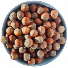 Hazelnut isolated on a white background, healty food.
