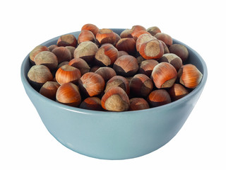 Hazelnut isolated on a white background, healty food.