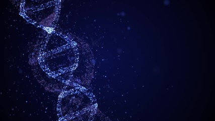 Genetics Heredity concept. 3d animation of DNA consisting of particles with ancestors' genetic traits. - Powered by Adobe