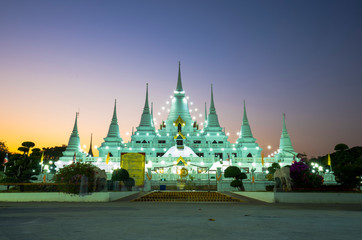 asokaram temple sunset thailand