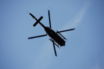 Fototapeta na wymiar Helicopter against sky