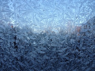 ice pattern on glass