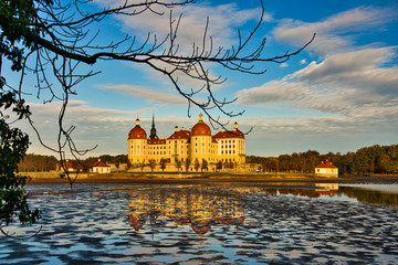 Panoramic view on Moritzburg Castle, Germany.