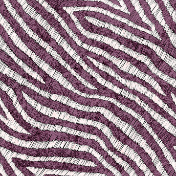Embroidered zebra seamless pattern. Patchwork style ornament. Print for textiles, packaging. Grunge texture. Vector illustration.