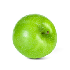 Green apple isolated on white background. Healthy food.