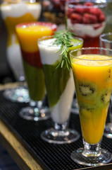 Colorful cocktail of fruits and vegetables. Healthy diet