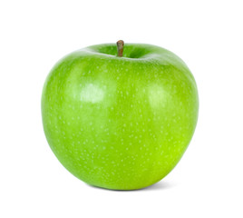 Green apple isolated on white background. Healthy food.