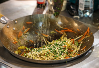 Chicken chow mein a popular oriental dish available at chinese restaurants