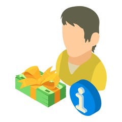 Financial consultant icon. Isometric illustration of financial consultant vector icon for web