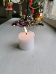 candle and Christmas tree 