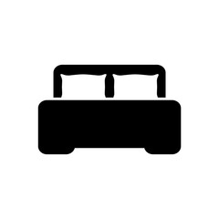 Bed icon, logo isolated on white background