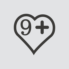 Limit age icon isolated of flat style. Vector illustration.