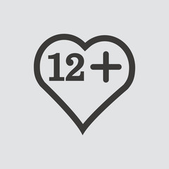 Obraz premium Limit age icon isolated of flat style. Vector illustration.