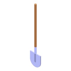 Shovel icon. Isometric of shovel vector icon for web design isolated on white background