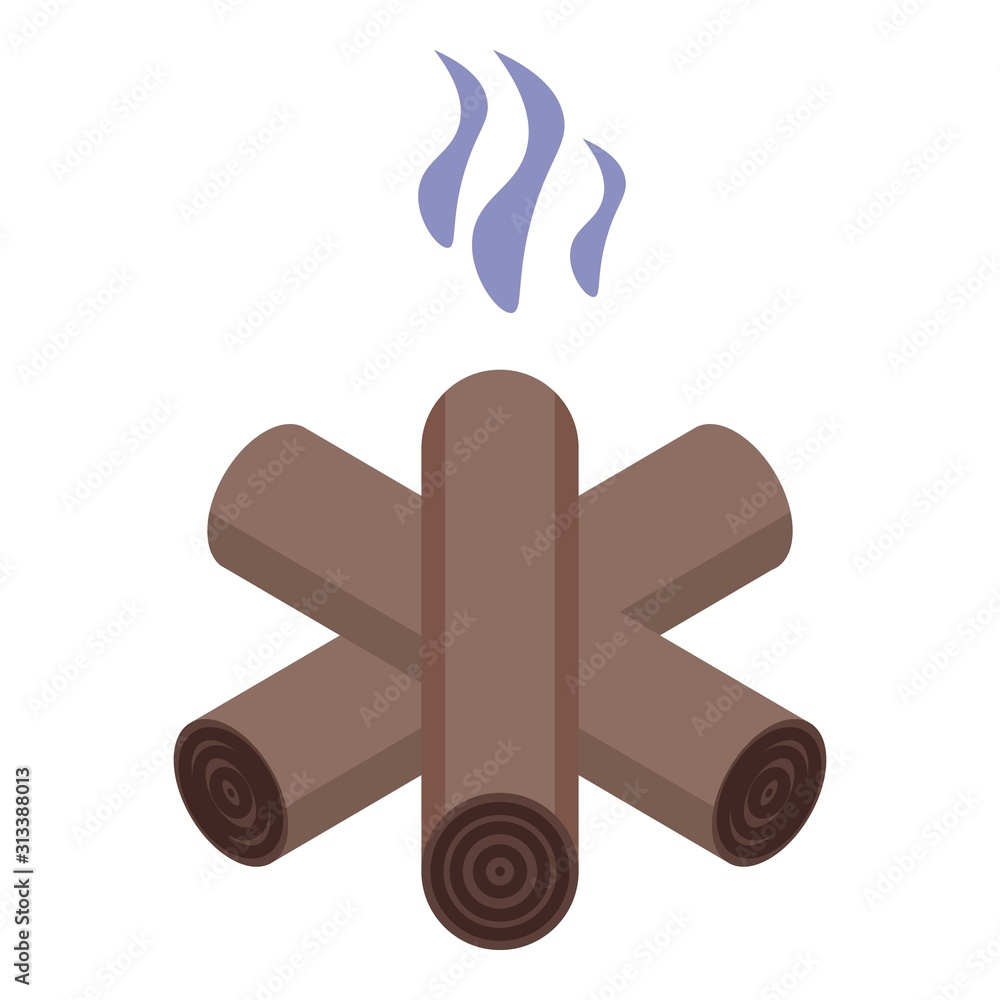 Poster burned fireplace icon. isometric of burned fireplace vector icon for web design isolated on white ba