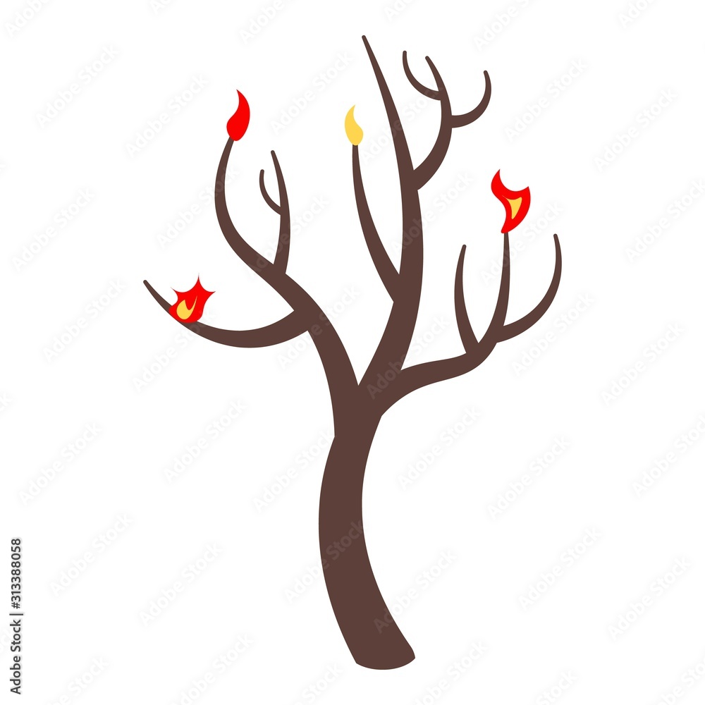 Poster burned tree icon. isometric of burned tree vector icon for web design isolated on white background