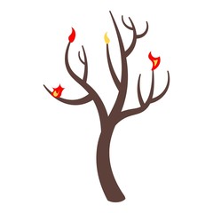 Burned tree icon. Isometric of burned tree vector icon for web design isolated on white background