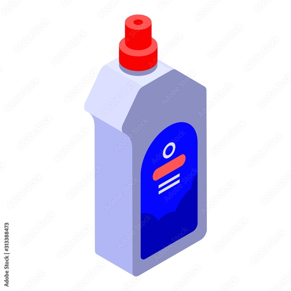 Poster bleach bottle icon. isometric of bleach bottle vector icon for web design isolated on white backgrou