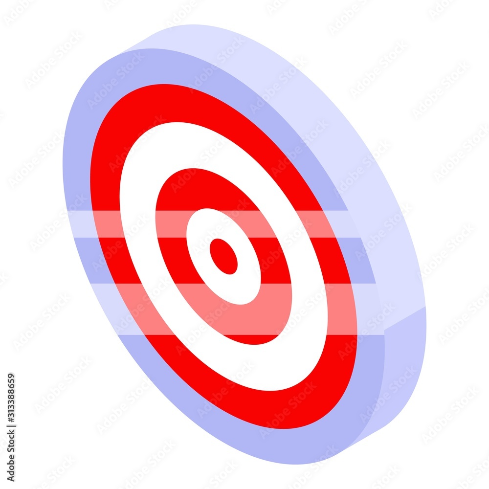 Poster business target icon. isometric of business target vector icon for web design isolated on white back