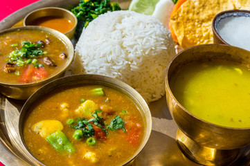 typical Nepalese food, the thakali thali