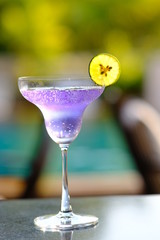 cocktail on blue background