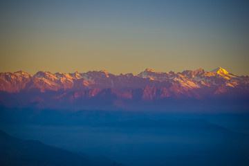 Himalayan sunrise mountain views in Nepal