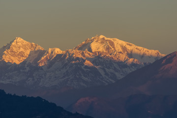Himalayan sunrise mountain views in Nepal