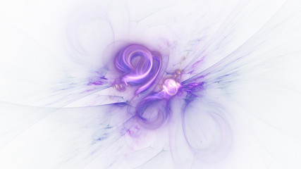 Abstract violet glowing shapes. Fantasy light background. Digital fractal art. 3d rendering.