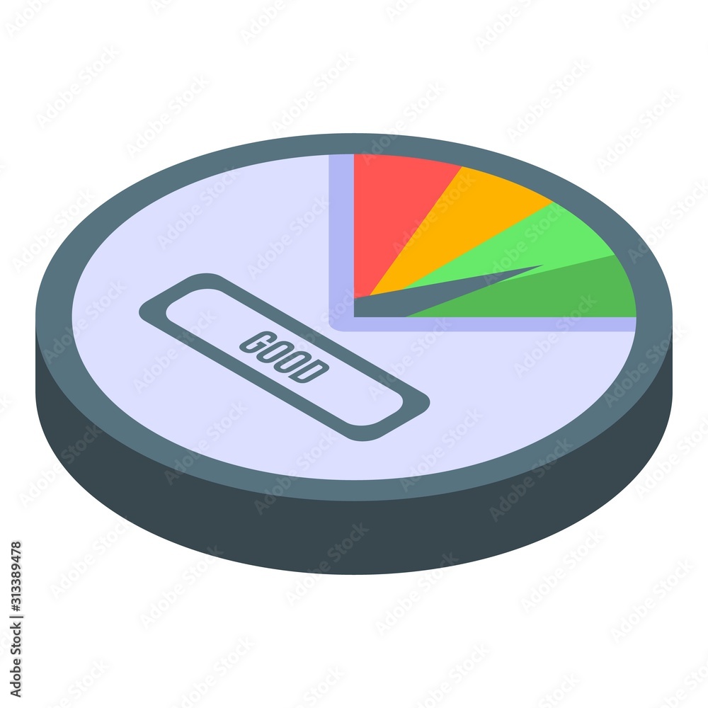 Poster credit score scale icon. isometric of credit score scale vector icon for web design isolated on whit