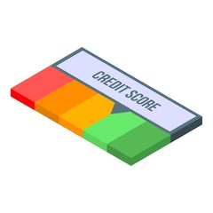 Normal credit score icon. Isometric of normal credit score vector icon for web design isolated on white background