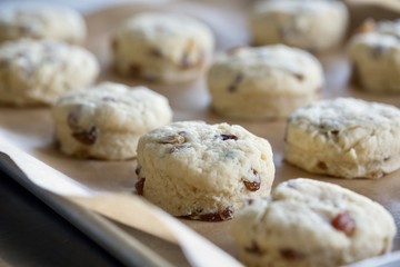 Cooking British scone. british tea party