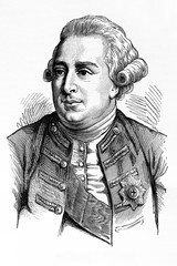 George III, king of the United Kingdom. 1738-1820. Antique illustration. 1890.