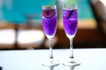 two glasses of cocktails